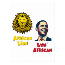 Obama Lyin' African/ African Lion Post Card