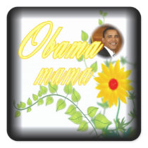 OBAMA MAMA CUTE SQUARE STICKER