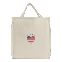 Obama Mama Embroidered Heart Tote Embroidered Bag