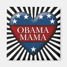obama mama. patriotic heart. magnets