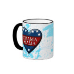 obama mama. patriotic heart. mug