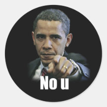 Obama No U Ronde Sticker