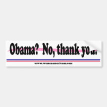 Obama ? Non, merci ! Autocollants Pour Voiture