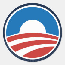 Obama-O Logo with Blue Round Stickers