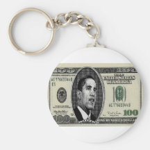Obama on $100 bill key chains