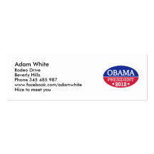 Obama President 2012 Business Card