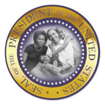 Obama Presidential Seal Portrait Round Sticker