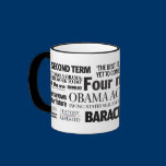 Obama Re-Elected Newspaper Headline Collage Mug mugs