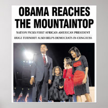 Obama Reaches the Mountaintop Poster