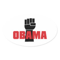 Obama Right On! Black Fist Stickers