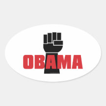 Obama Right On! Black Fist Stickers