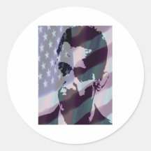 OBAMA ROUND STICKERS