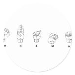 Obama (Sign  Language) Round Stickers
