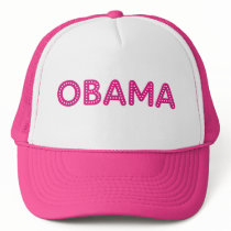 Obama Starry Lights Bling Trucker Hat in Hot Pink