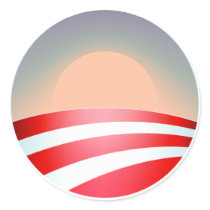Obama Sunset Round Sticker