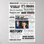 Obama: The 44th President Headline Collage Poster posters
