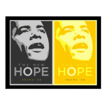Obama - The New Hope Black & Gold Postcard