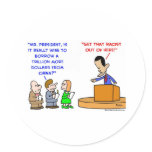 Obama trillions dollars china racist sticker