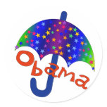 Obama Umbrella Inaguration Memento stickers