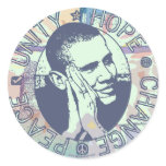 Obama Unity, Hope, Change and Peace 2012 stickers