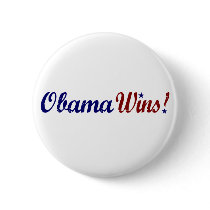 Obama Wins 2008 Button