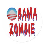 Obama Zombie Round Stickers
