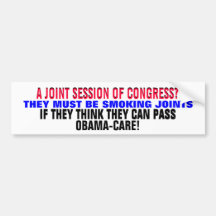 OBAMACARE & JOINT SESSION OF CONGRESS? IT FIGURES! BUMPER STICKERS