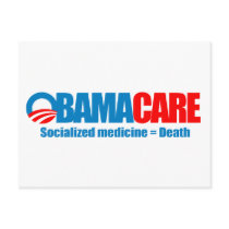 Obamacare - Socialized medicine = death Postcards