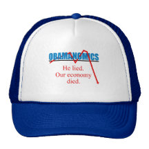 Obamanomics - He lied our economy died Mesh Hats