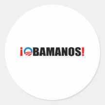 OBAMANOS ROUND STICKER