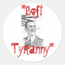 ObamaPinnochio, "Soft, Tyranny" Round Sticker
