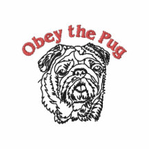 Obéissez le tee - shirt d'Emrboidered de carlin - 