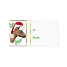 Oberhasli Goat  Christmas Gift Tag Sticker Labels