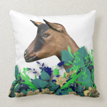 Oberhasli Goat Painting Herd Name Goat Pillow