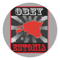 Obey Estonia Round Sticker
