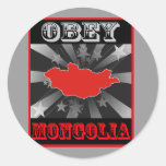 Obey Mongolia Round Sticker