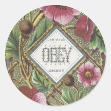 Obey Round Stickers