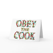 Obey the Cook Saying Holiday Lights