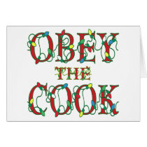 Obey the Cook Saying Holiday Lights cards