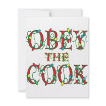 Obey the Cook Saying Holiday Lights