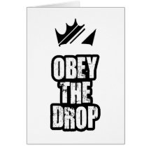 Obey the drop greeting cards