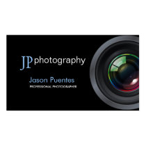 Objectif de caméra professionnel de photographe cartes professionnelles