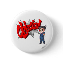 Objection! Phoenix Wright Chibi Buttons