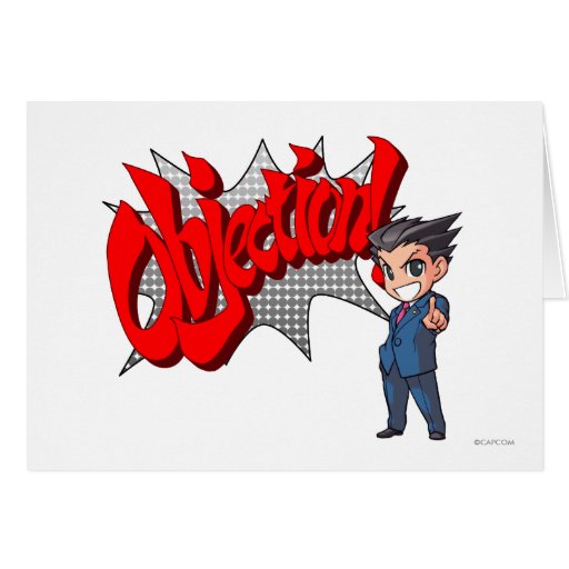 Objection! Phoenix Wright Chibi Greeting Card