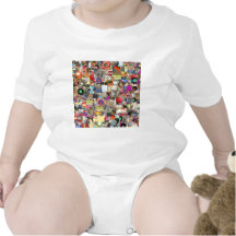 Objects collage baby bodysuit