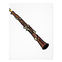 Oboe Abstract Brown Graphic Image Music Design Custom Invitation