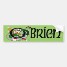 O'Brien Celtic Dragon Bumper Sticker