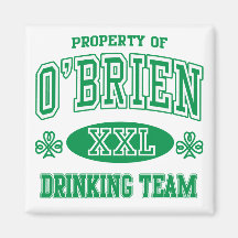 O'Brien Irish Drinking Team Fridge Magnet