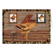 Obrigado com Piano Greeting Cards