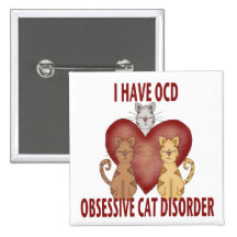 Obsessive Cat Disorder Button